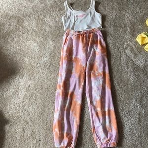 SHEIN girls crop top and sweatpants